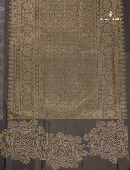 Pure Kanjivaram Silk Saree - Black Colour Body With Long Fancy Border