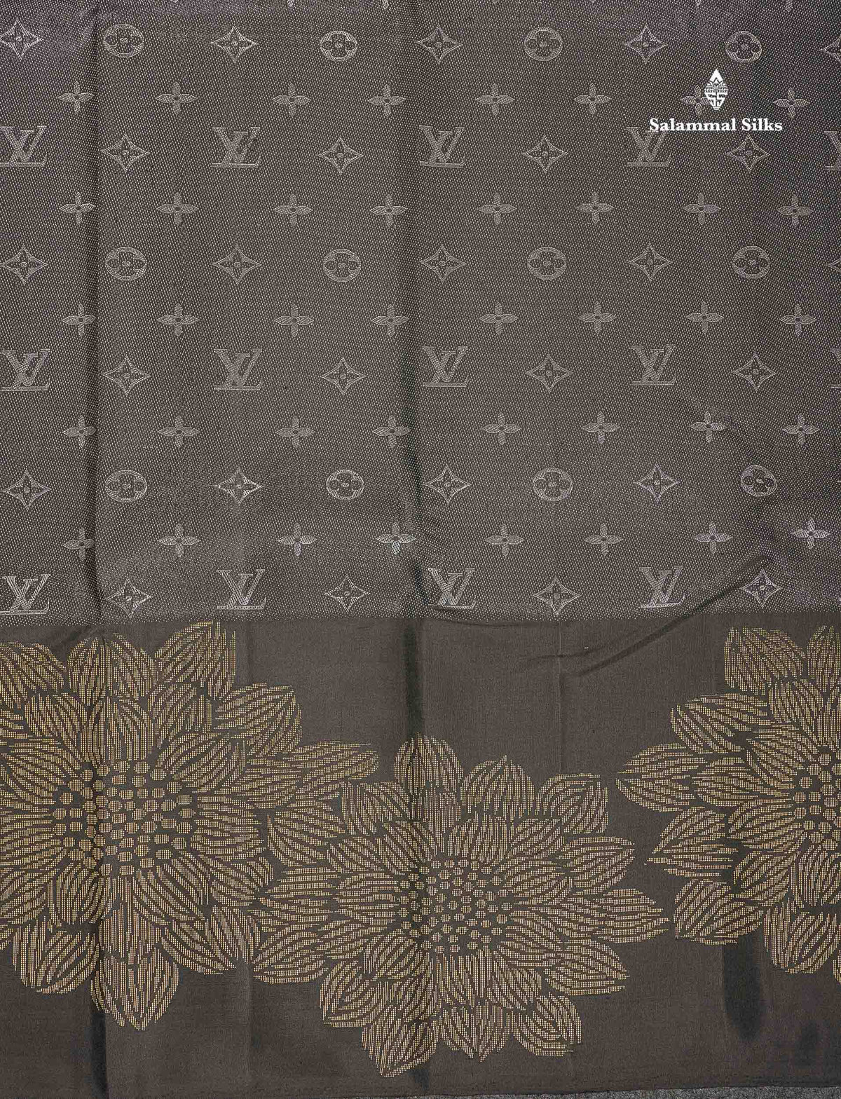 Pure Kanjivaram Silk Saree - Black Colour Body With Long Fancy Border