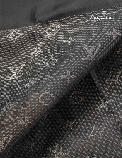 Pure Kanjivaram Silk Saree - Black Colour Body With Long Fancy Border