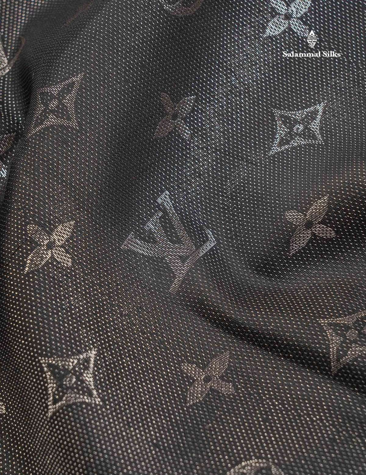 Pure Kanjivaram Silk Saree - Black Colour Body With Long Fancy Border