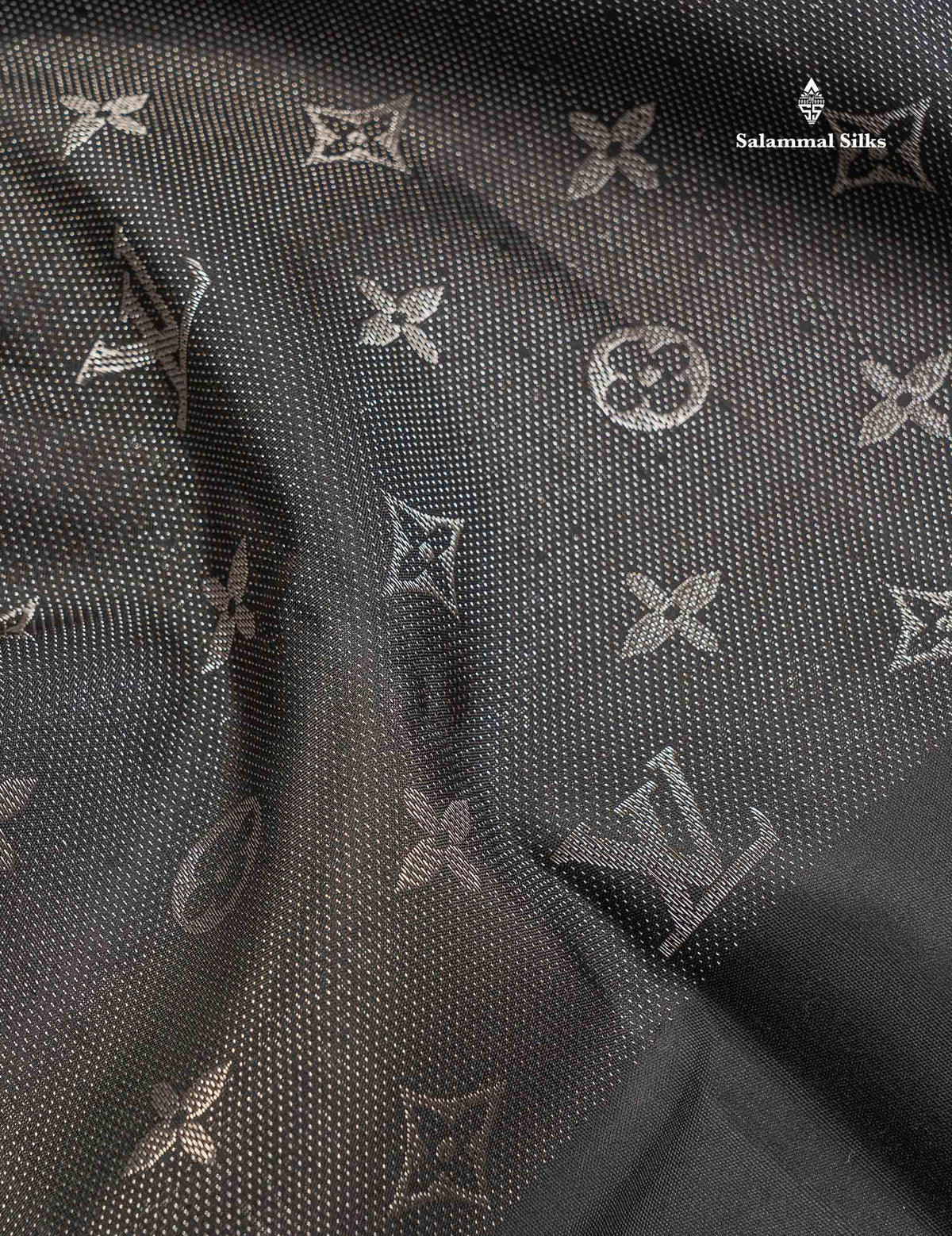 Pure Kanjivaram Silk Saree - Black Colour Body With Long Fancy Border