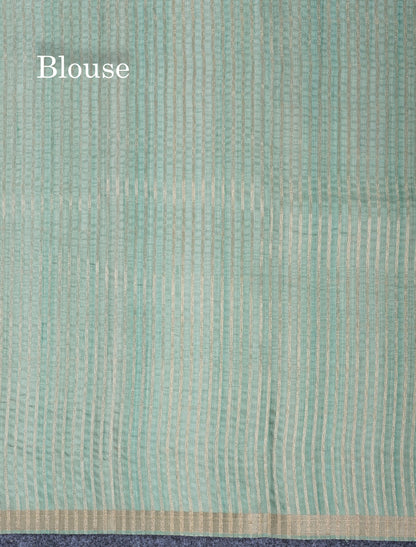 Light Pink Semi Tussar Fancy Saree With Small Ribbon Border