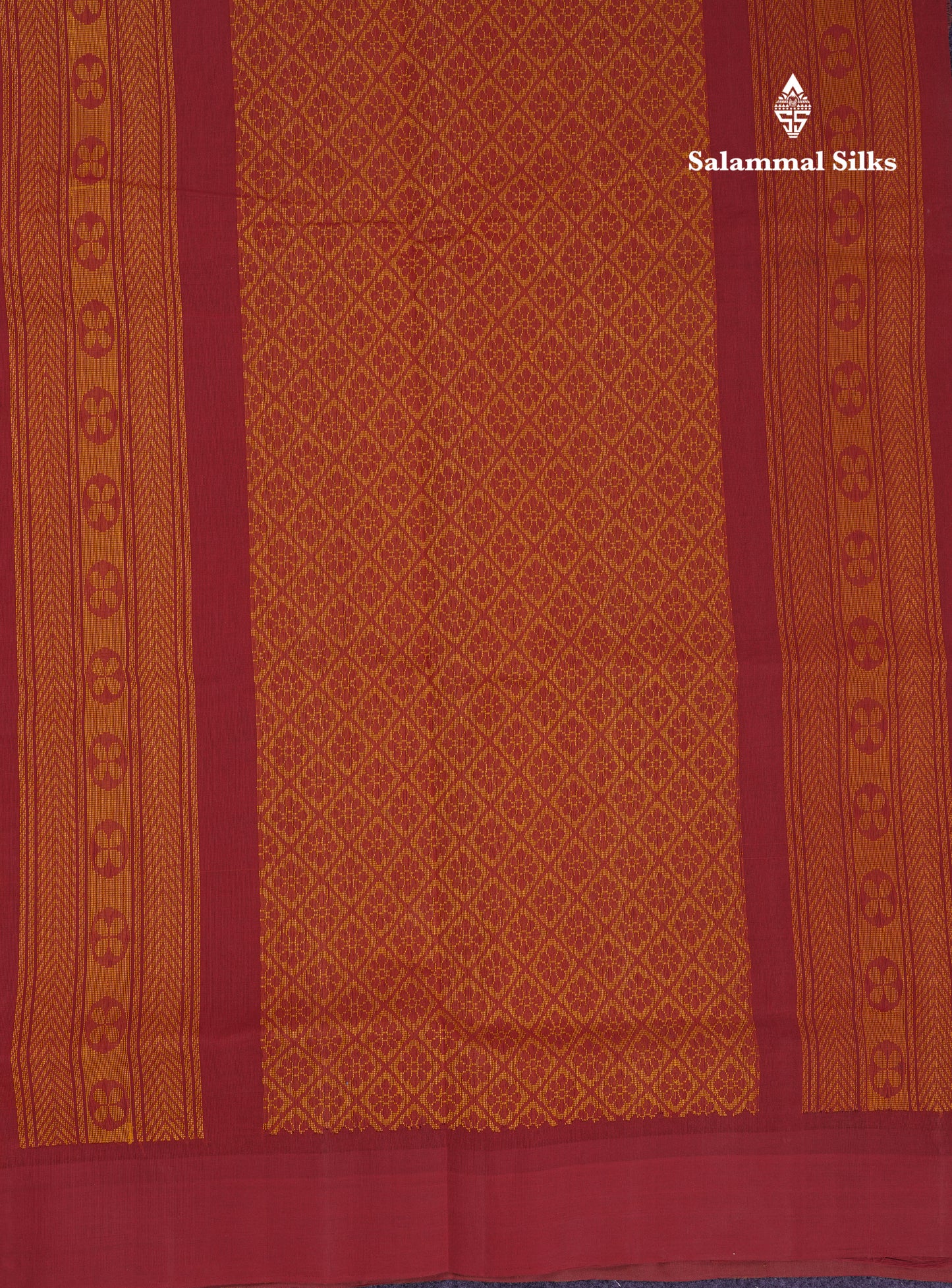Beautiful Mustard Yellow Thread Work Butta Handloom Pure Cotton Saree With Contrast Light Maroon Blouse