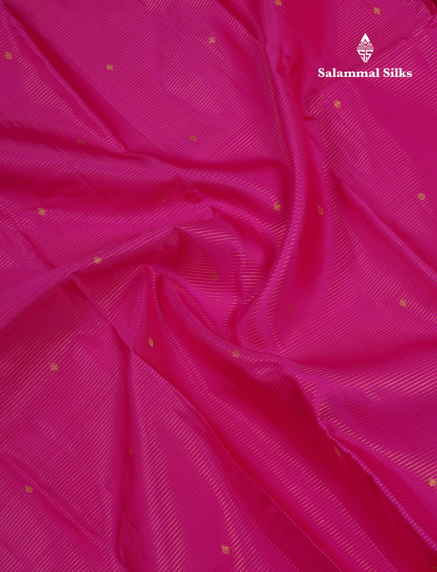 Magenta Pink Vaira Oosi With Butta Pure Kanjivaram Silk Saree With Traditional Border