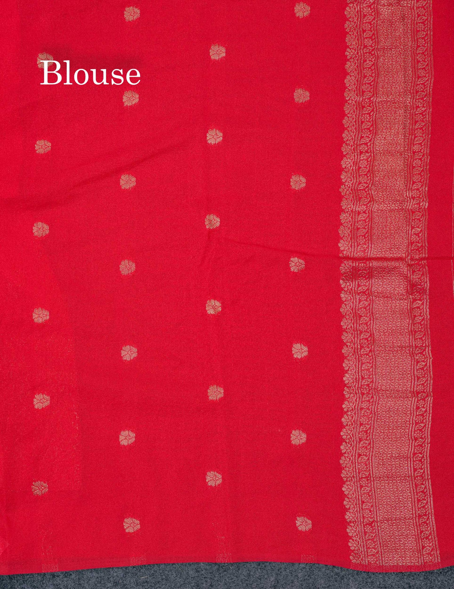 Beautiful Chilly Red Semi Georgette Saree With Fancy Border