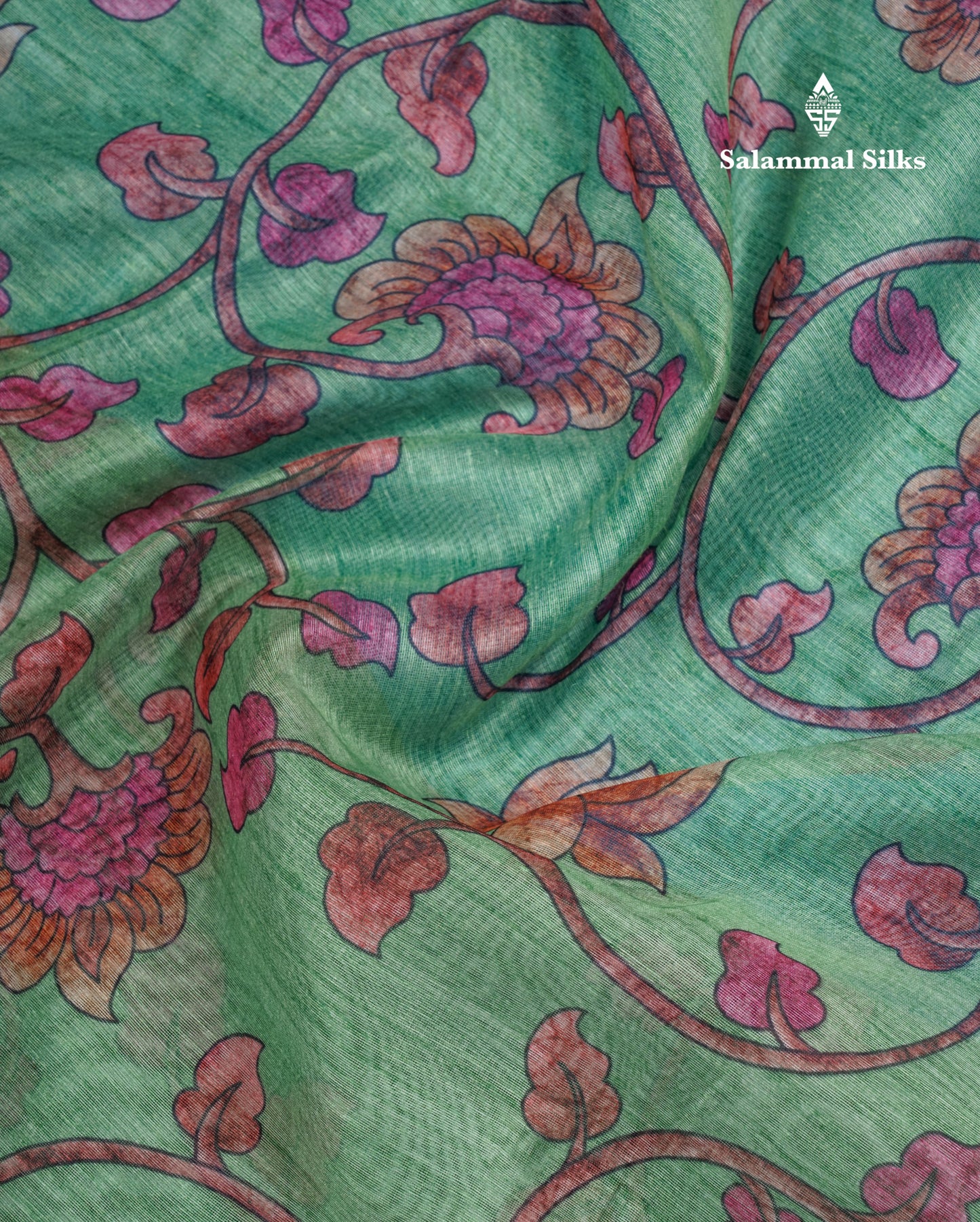 Pink Chanderi Mixed Cotton Saree With Contrast Orange Blouse