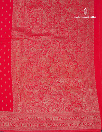 Beautiful Chilly Red Semi Georgette Saree With Fancy Border
