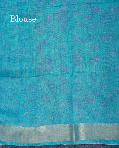 Pink Chanderi Mixed Cotton Saree With Contrast Orange Blouse