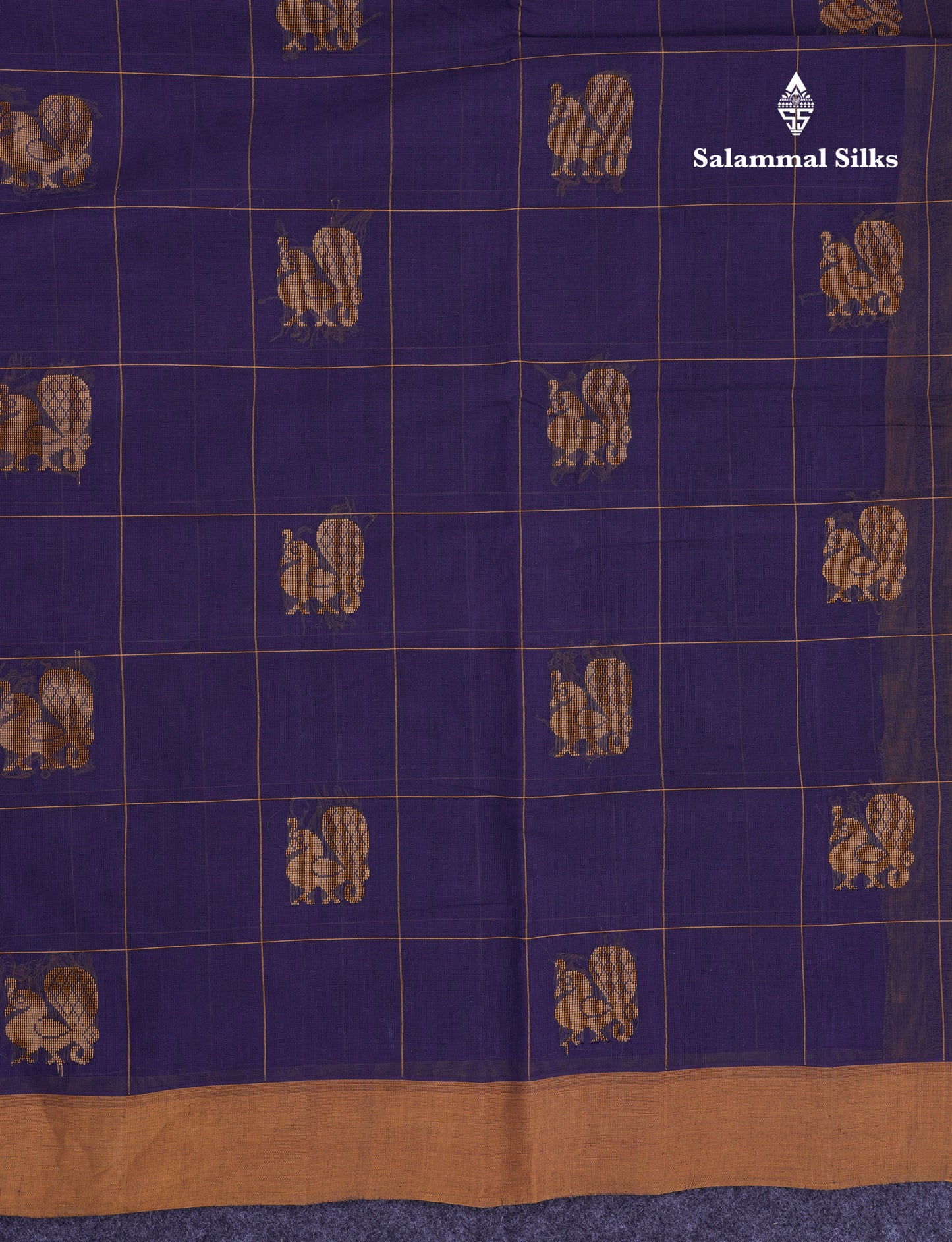 Beautiful Sandal Checks With Thread Work Butta Handloom Pure Cotton Saree With Contrast Pink Blouse