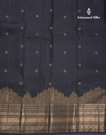 Beautiful Black Pure Kanjivaram Silk Saree With Traditional & Turning Border
