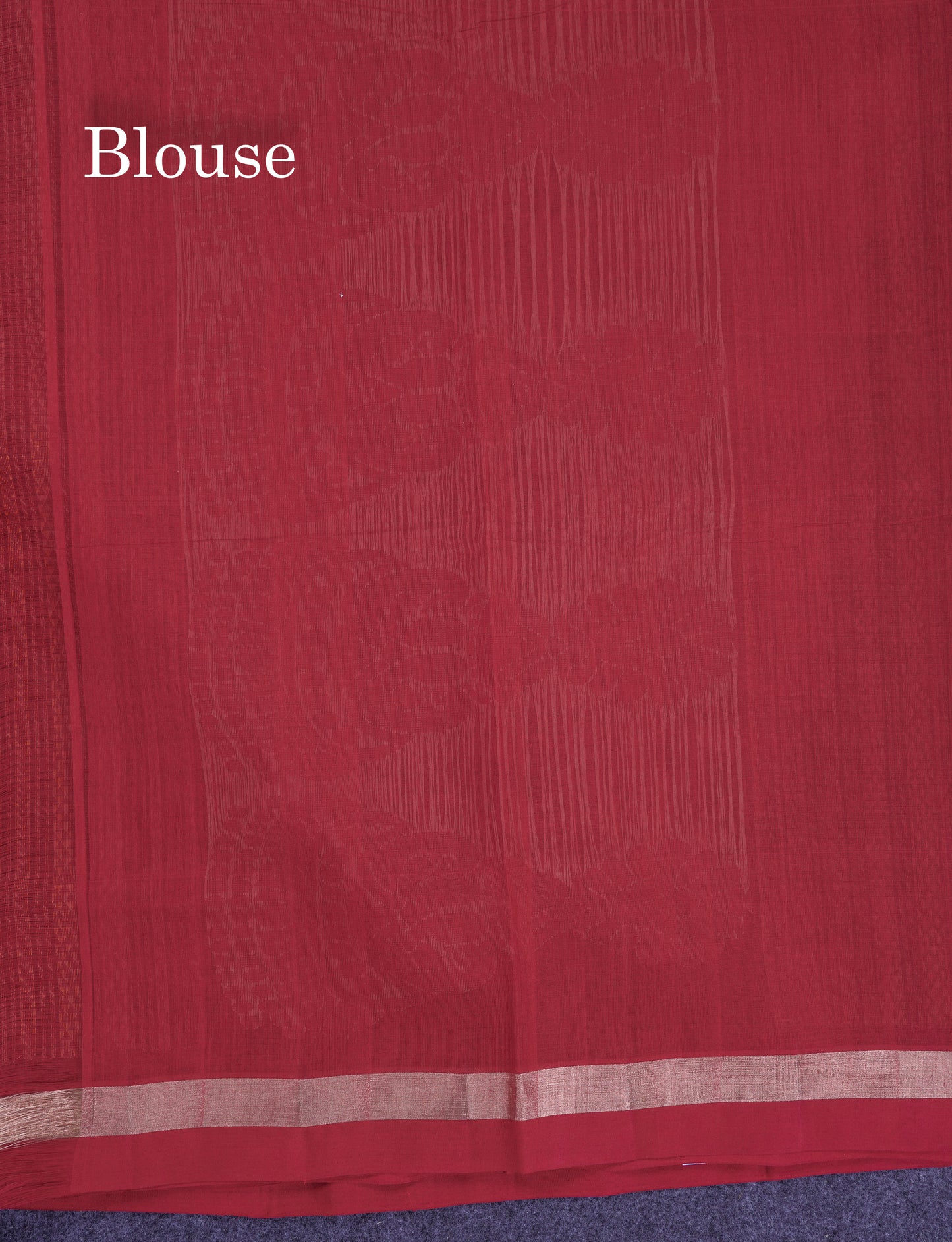 Beautiful Violet Thread Work Butta Pure Cotton Saree With Contrast Redish Maroon Blouse