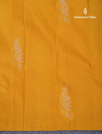 Beautiful Yellow Fancy Pure Kanjivaram Silk Saree With Contrast Green Blouse