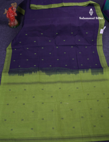 Beautiful Dark Maroon Thread Work Butta Handloom Pure Cotton Saree With Contrast Mustard Yellow Blouse
