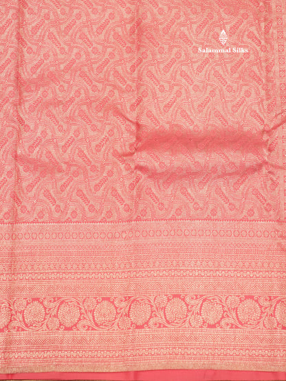 Green Colour Pure Kanjivaram Silk Saree With Onion Pink Border