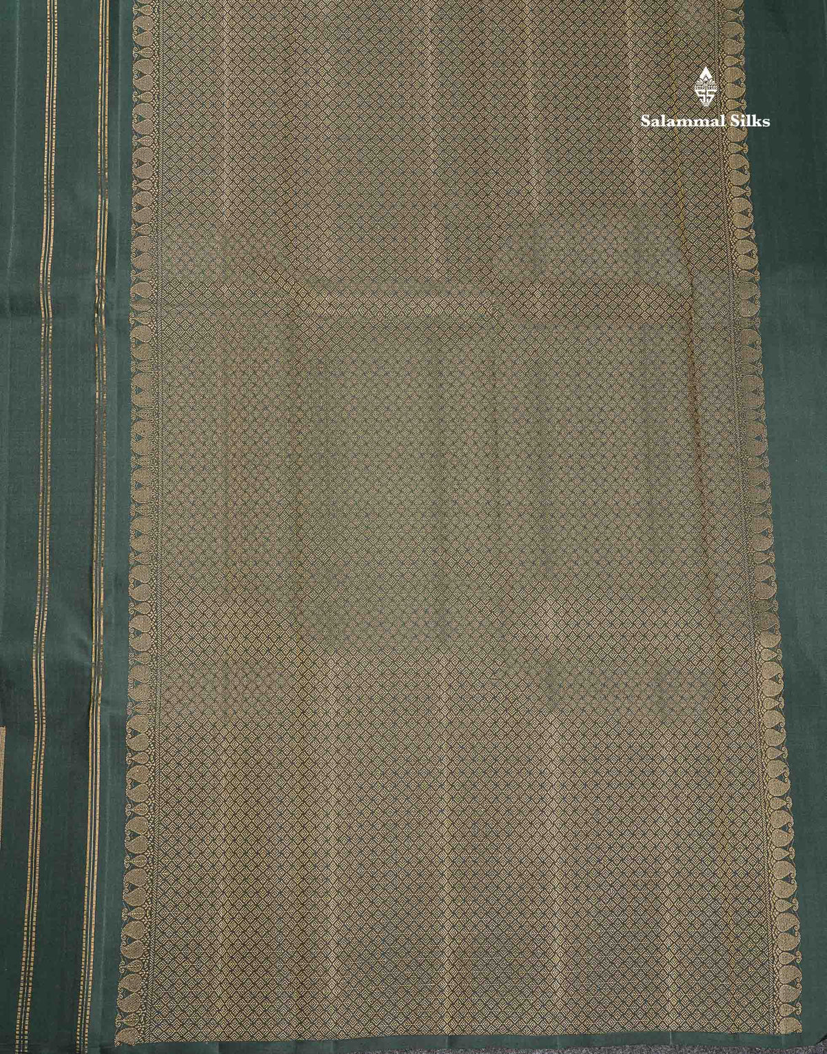 Pure Kanjivaram Silk Saree - Bottle Green Colour Body With Traditional Dancer Border