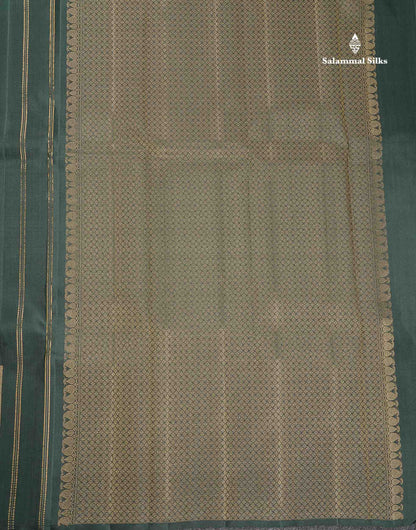 Pure Kanjivaram Silk Saree - Bottle Green Colour Body With Traditional Dancer Border