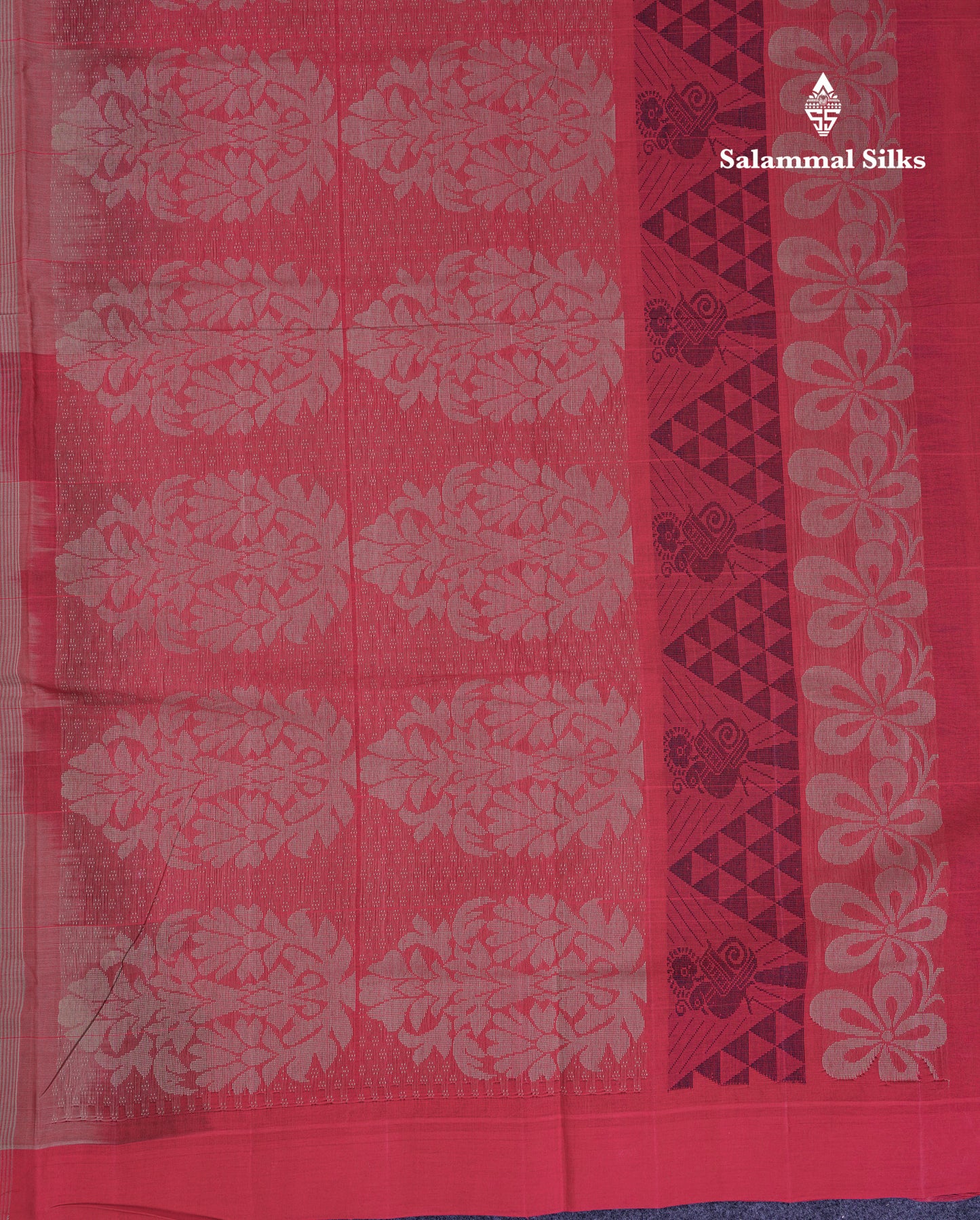Beautiful Sandal Checks With Thread Work Butta Handloom Pure Cotton Saree With Contrast Pink Blouse