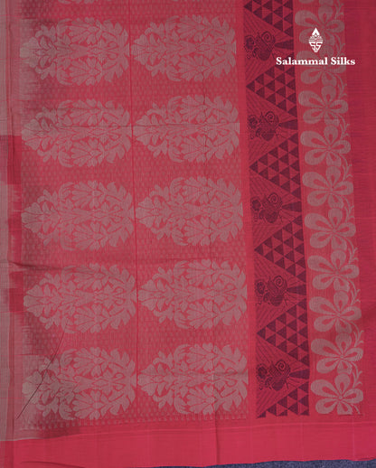 Beautiful Sandal Checks With Thread Work Butta Handloom Pure Cotton Saree With Contrast Pink Blouse