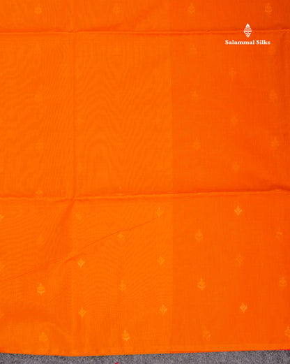 SICO Cotton Saree - Mango Yellow Colour Body Small Zari Butta With Contrast Redish Pink Blouse