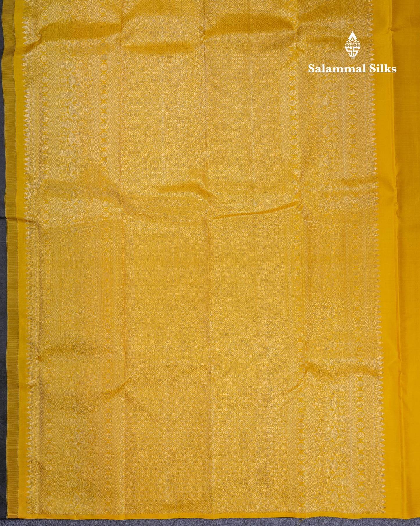 Beautiful Black Fancy Pure Kanjivaram Silk Saree With Contrast Yellow Blouse