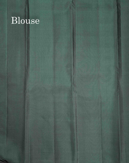 Pure Kanjivaram Silk Saree - Bottle Green Colour Body With Traditional Dancer Border