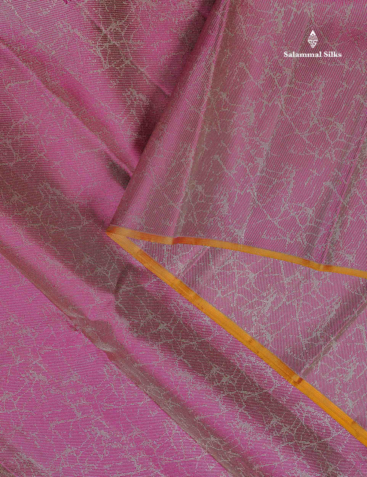 Fancy Pure Kanjivaram Silk Saree - Magenta Colour Body With Contrast Mustard Yellow Blouse