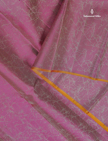 Fancy Pure Kanjivaram Silk Saree - Magenta Colour Body With Contrast Mustard Yellow Blouse