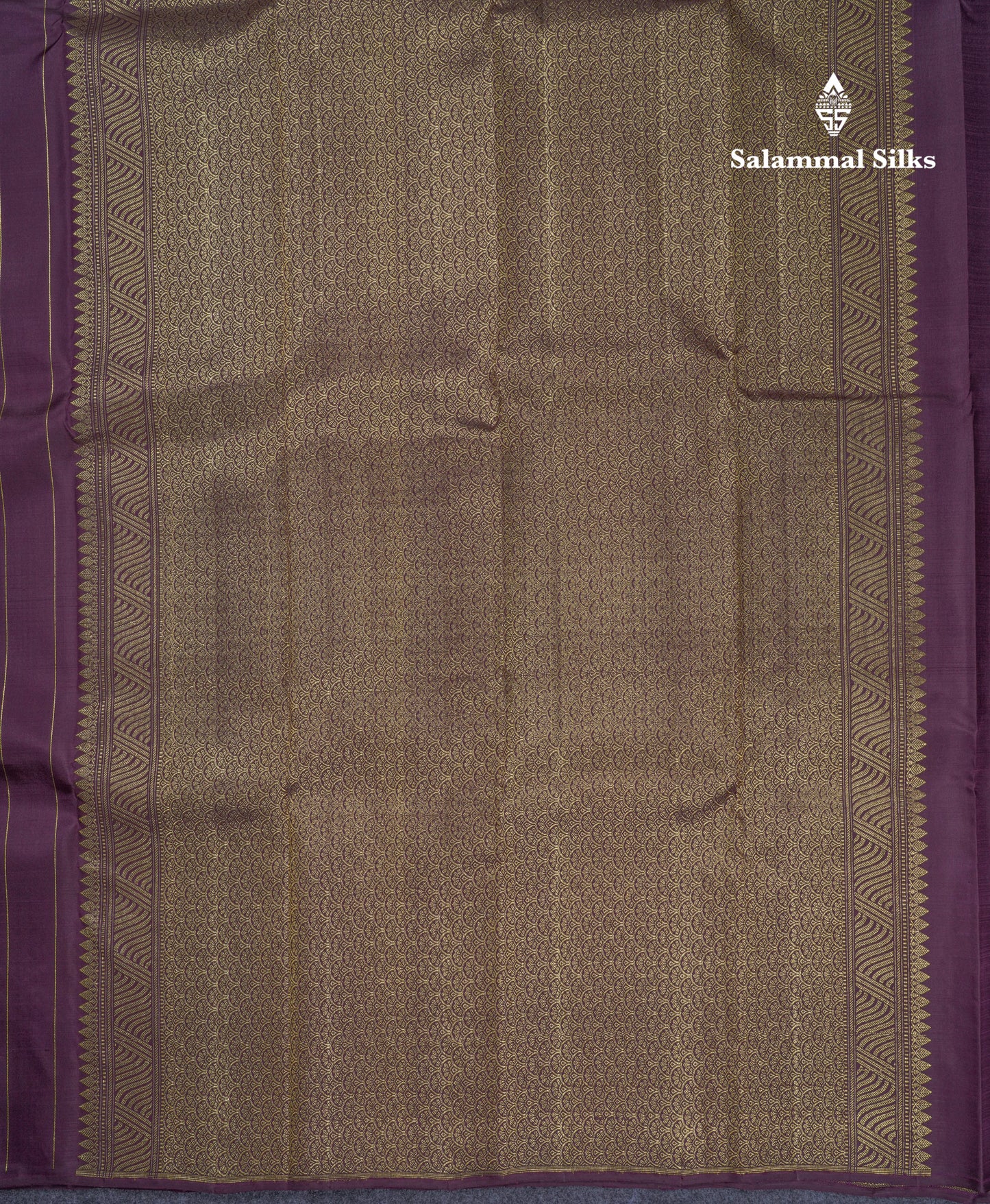 Beautiful Dark Magenta Pure Kanjivaram Silk Saree With Traditional & Turning Border