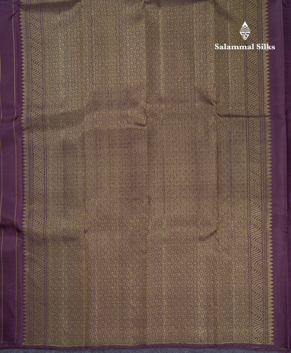 Beautiful Dark Magenta Pure Kanjivaram Silk Saree With Traditional & Turning Border