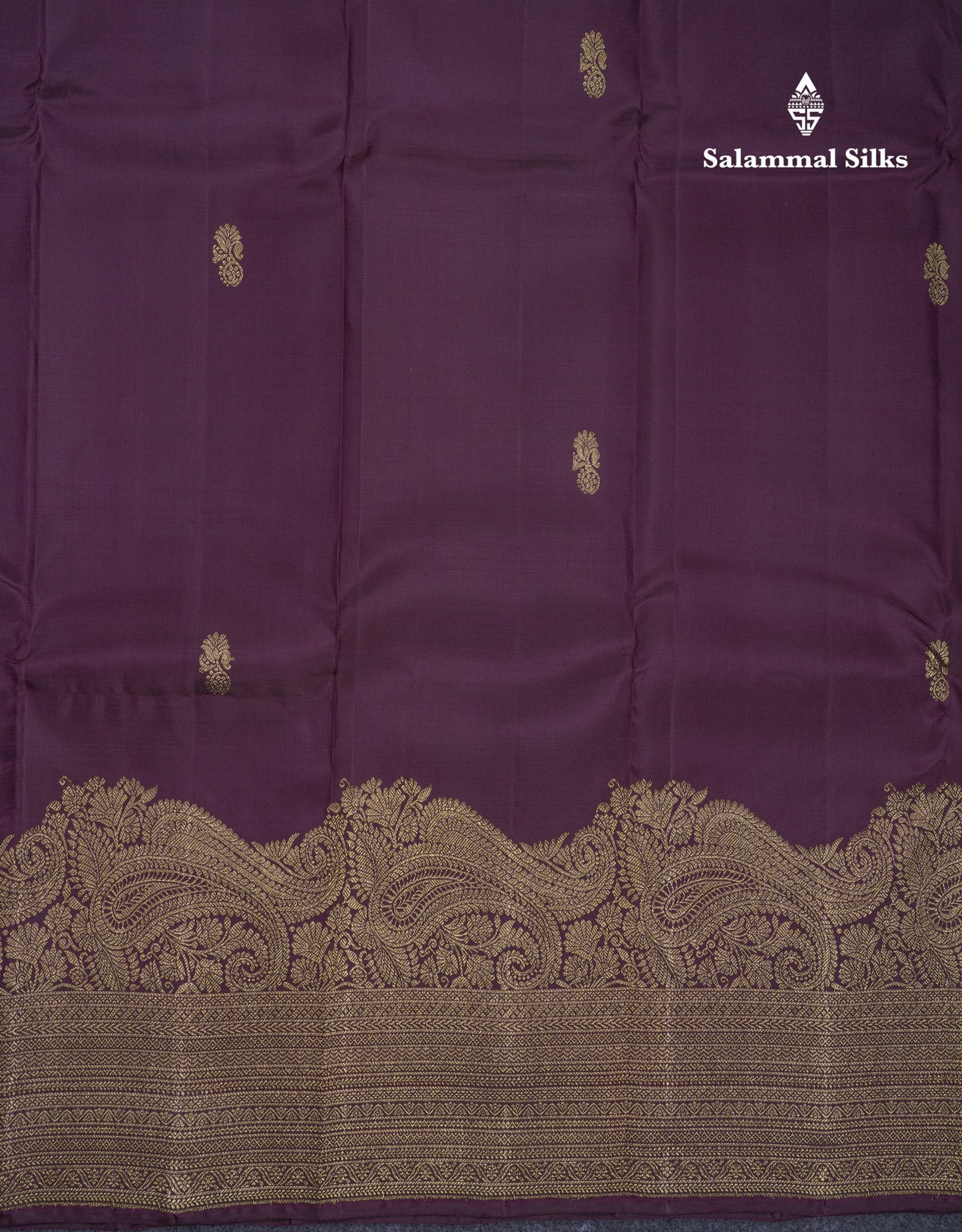 Beautiful Dark Magenta Pure Kanjivaram Silk Saree With Traditional & Turning Border