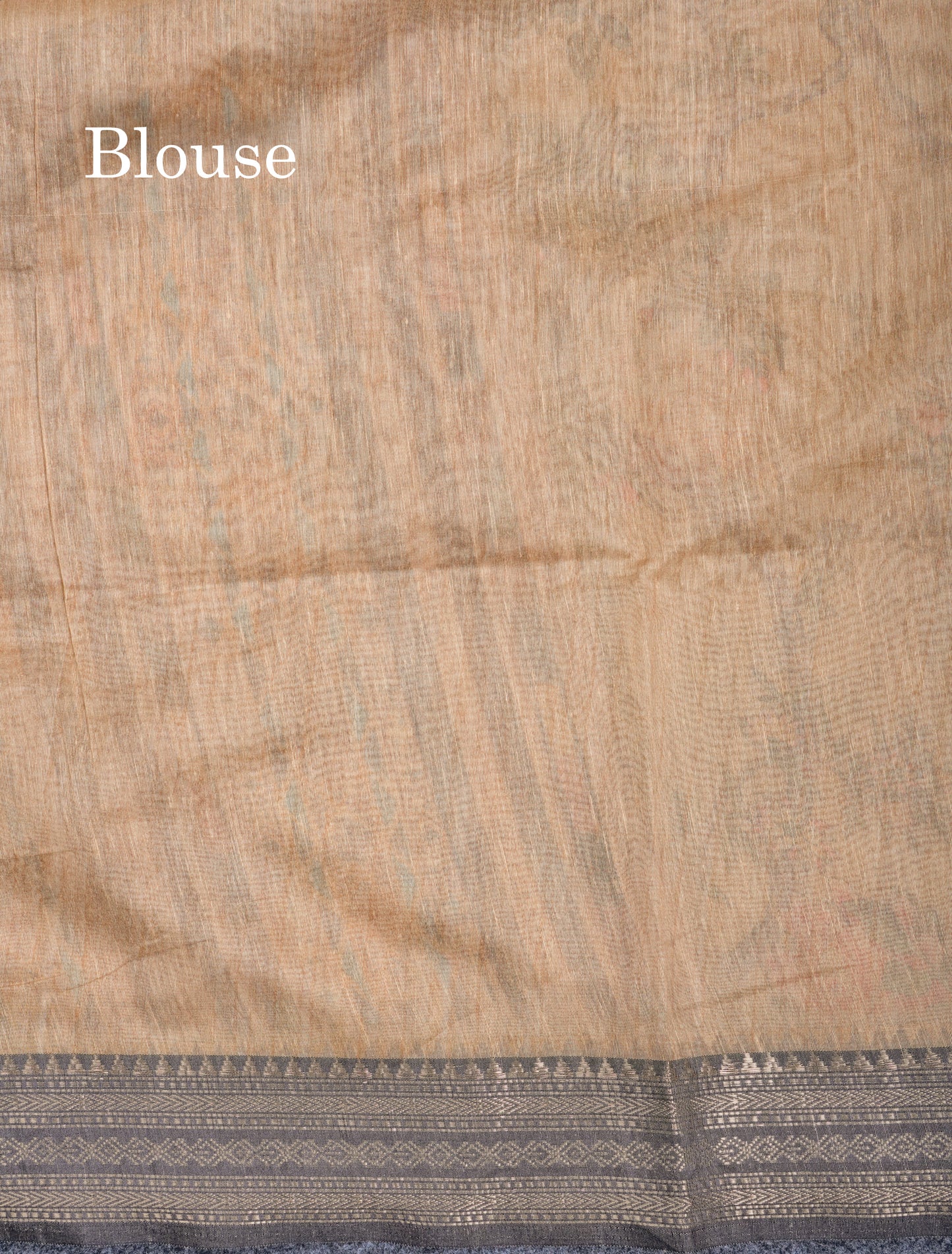 Grey Chanderi Mixed Cotton Saree With Contrast Black Banarasi Border