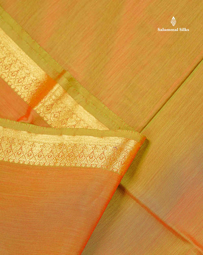 SICO Cotton Saree - Manthulir Yellow Colour Body Plain With Contrast Maroon Blouse