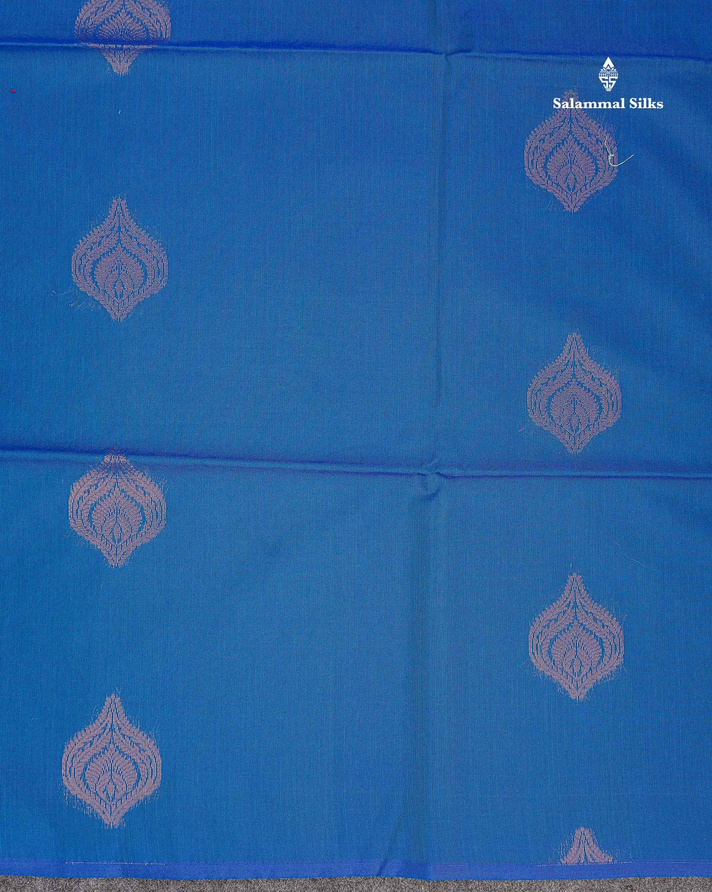 SICO Cotton Saree - Peacock Blue Colour Body Zari Butta With Contrast Red Blouse