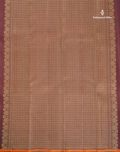 Pure Kanjivaram Silk Saree - Dark Maroon Colour Body Checks With Traditional Butta & Blouse