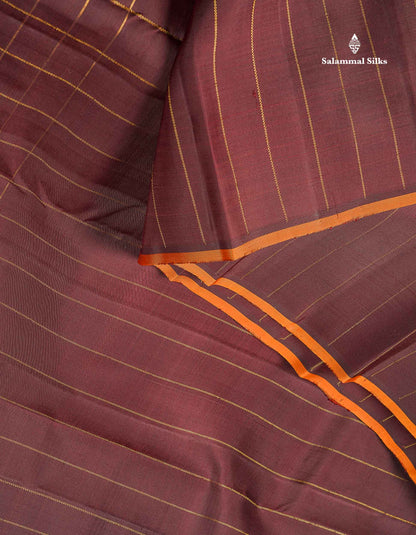 Pure Kanjivaram Silk Saree - Dark Maroon Colour Body Checks With Traditional Butta & Blouse