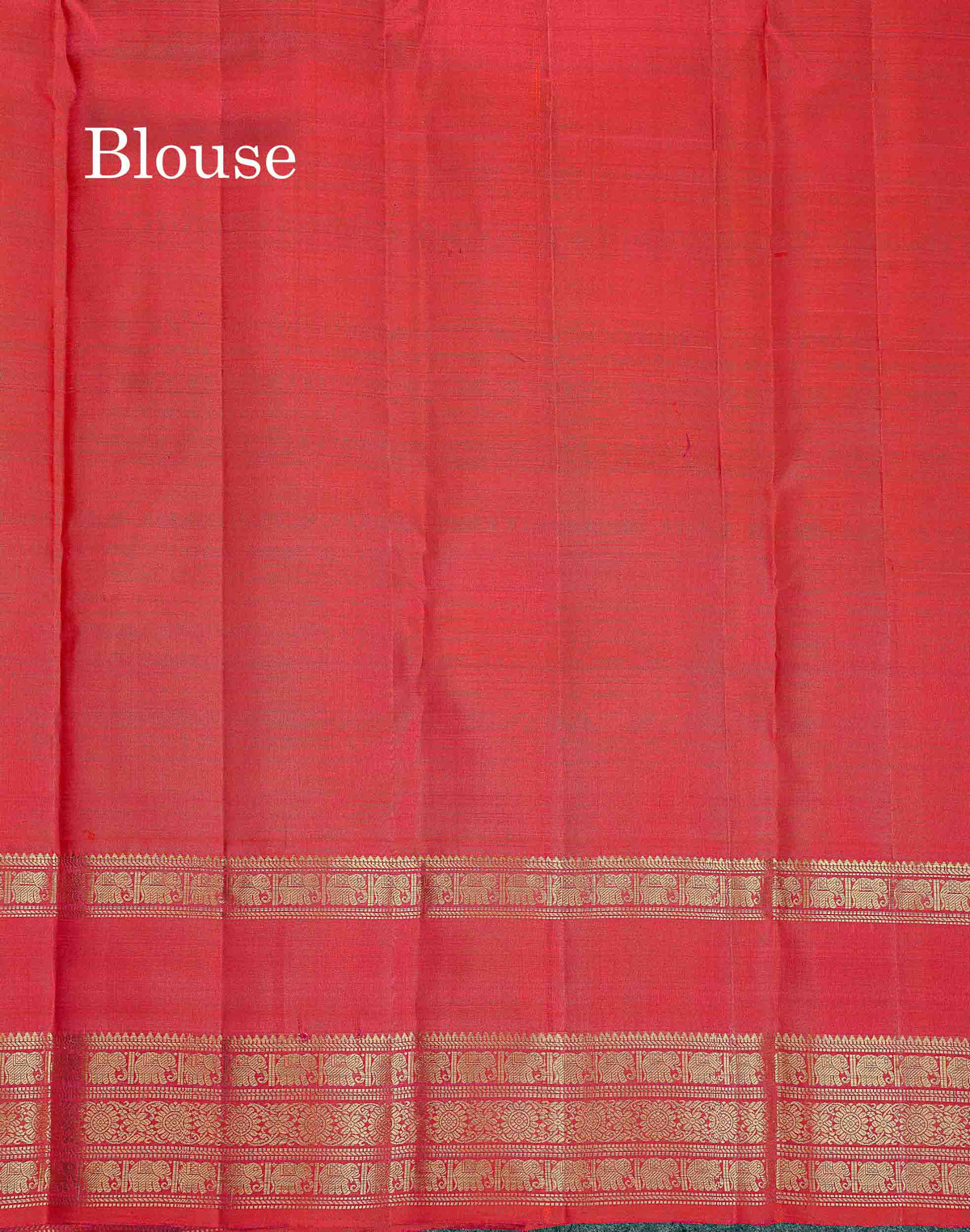 Pure Kanjivaram Silk Saree - Magenta Colour Body Checks With Butta & Contrast Pinkish Red Traditional Gap Border
