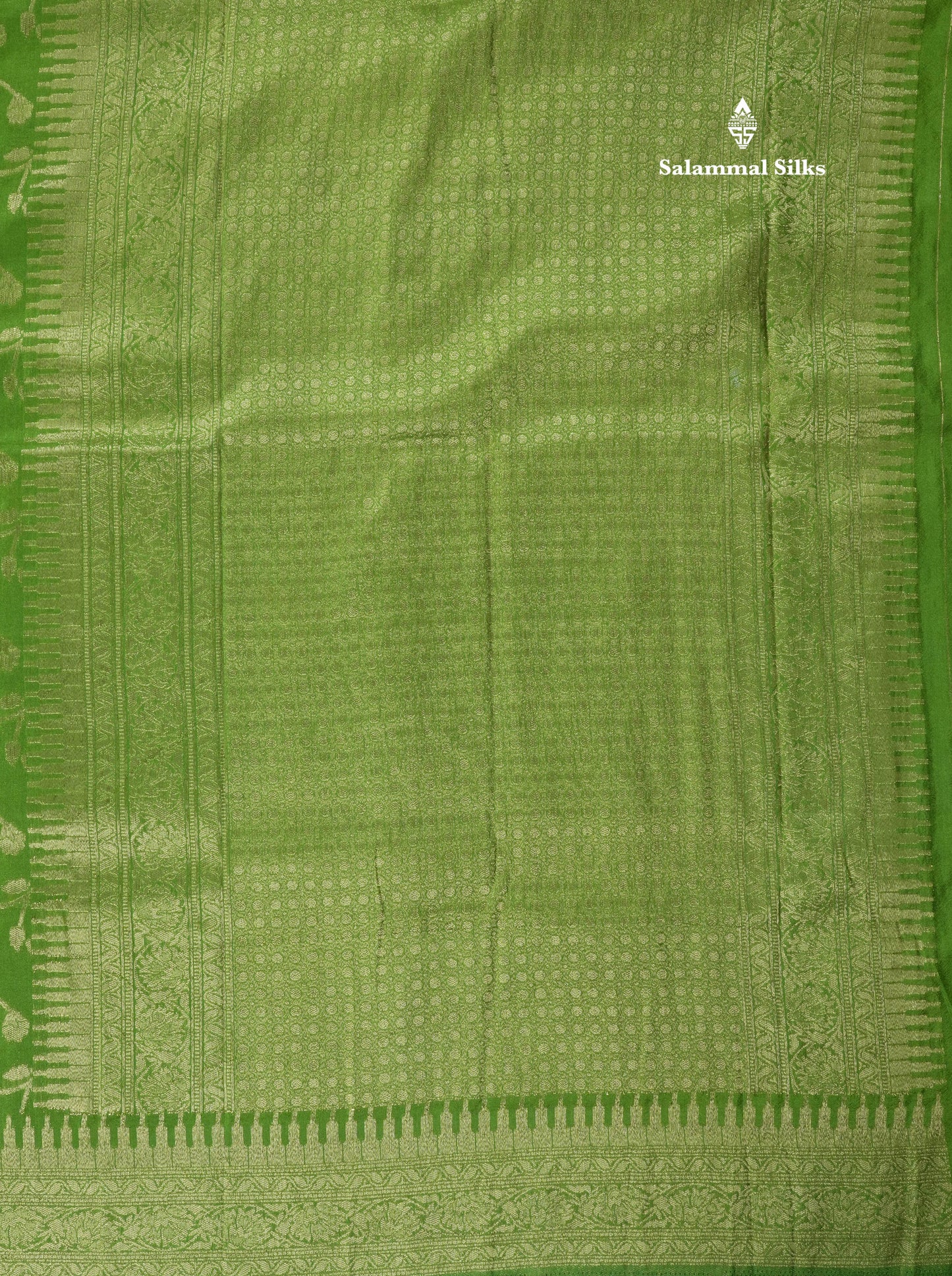 Bottle Green Semi Georgette Saree With Fancy Self Border