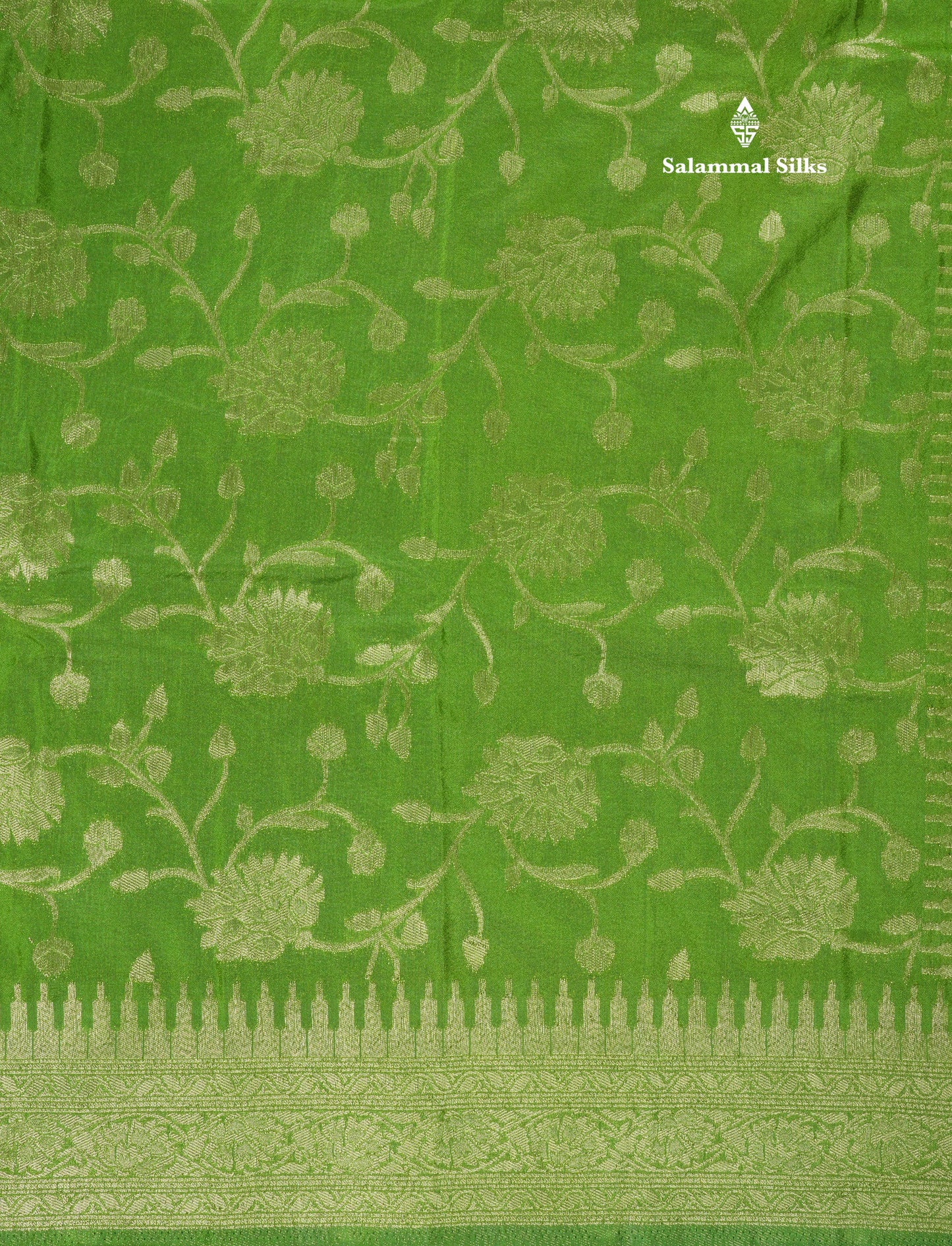 Bottle Green Semi Georgette Saree With Fancy Self Border