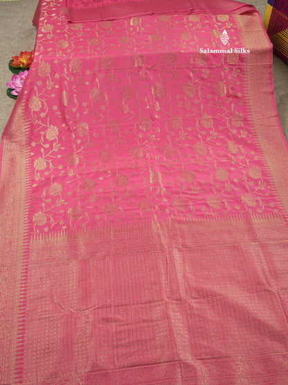 Bottle Green Semi Georgette Saree With Fancy Self Border