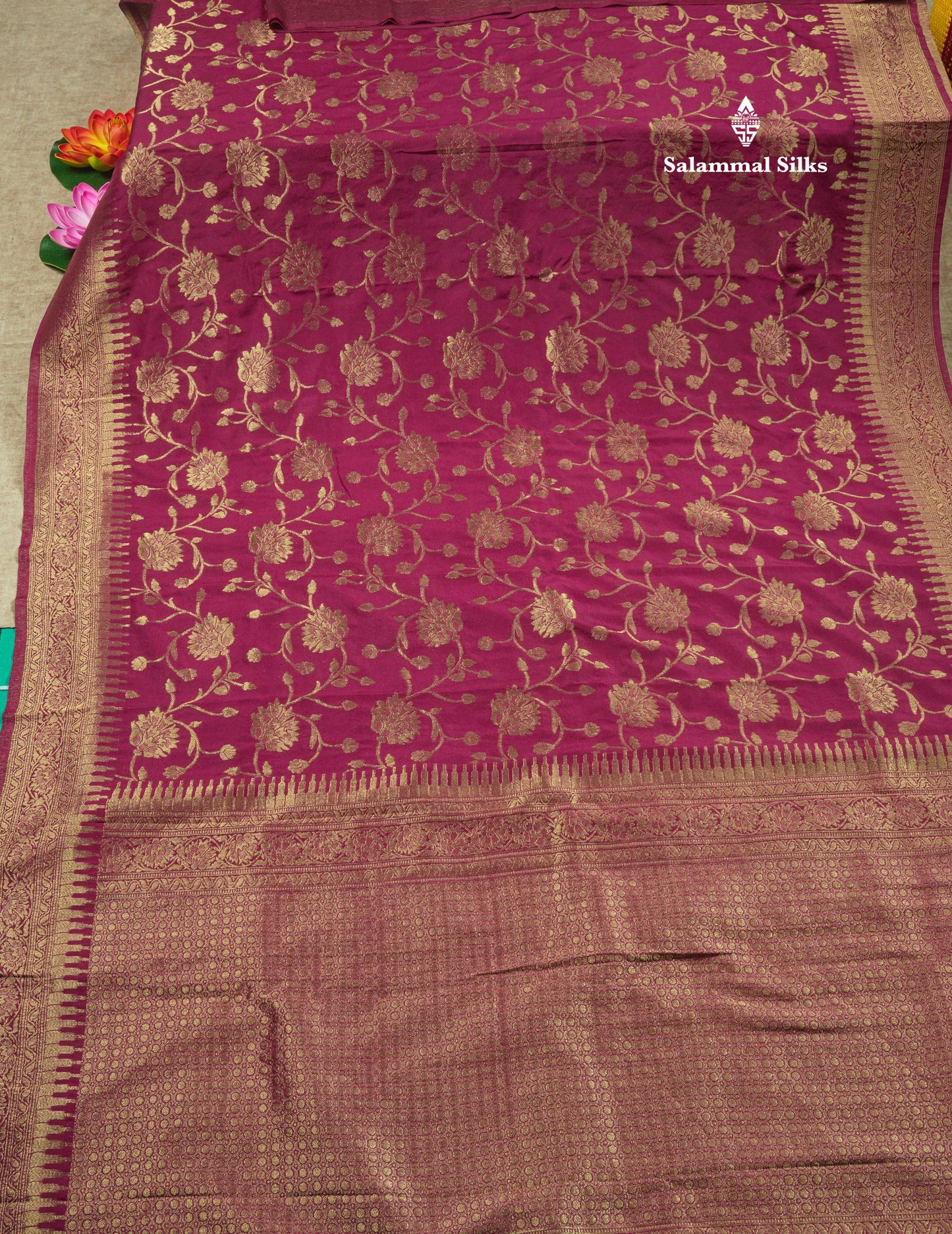 Bottle Green Semi Georgette Saree With Fancy Self Border