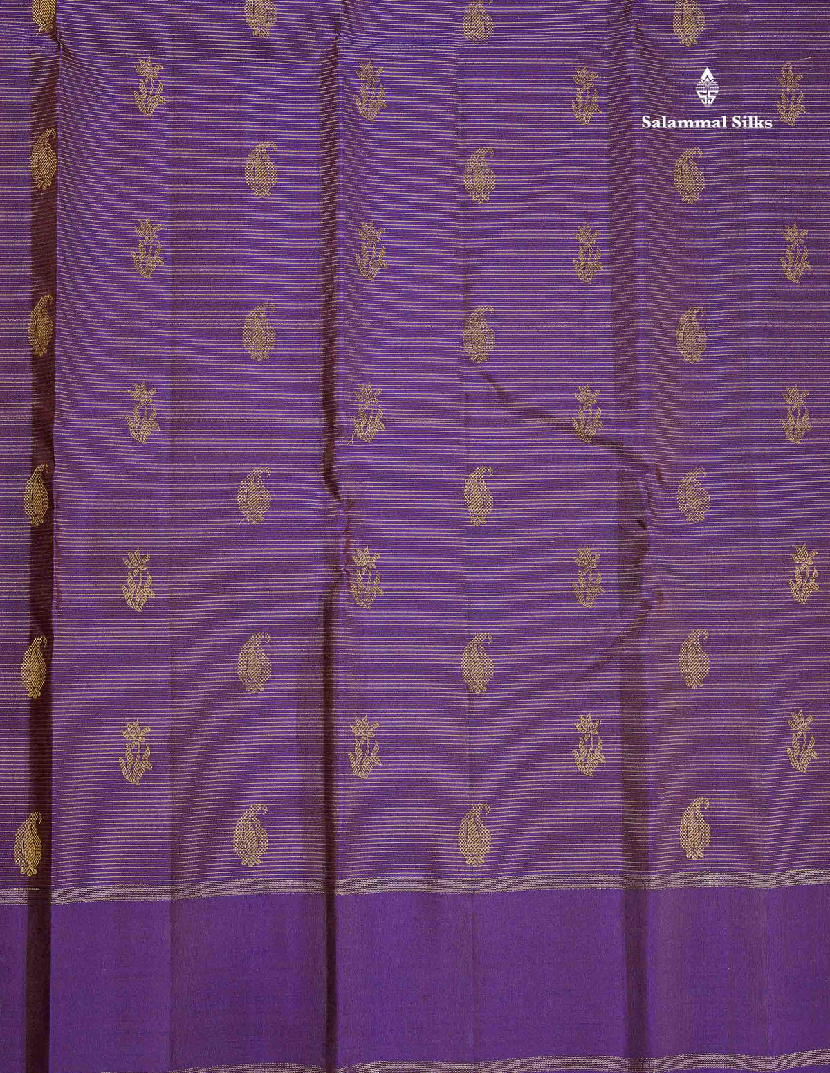 Pure Kanjivaram Silk Saree - Vadamalli Colour Body Vaira Oosi Lines With Butta & Plain Border