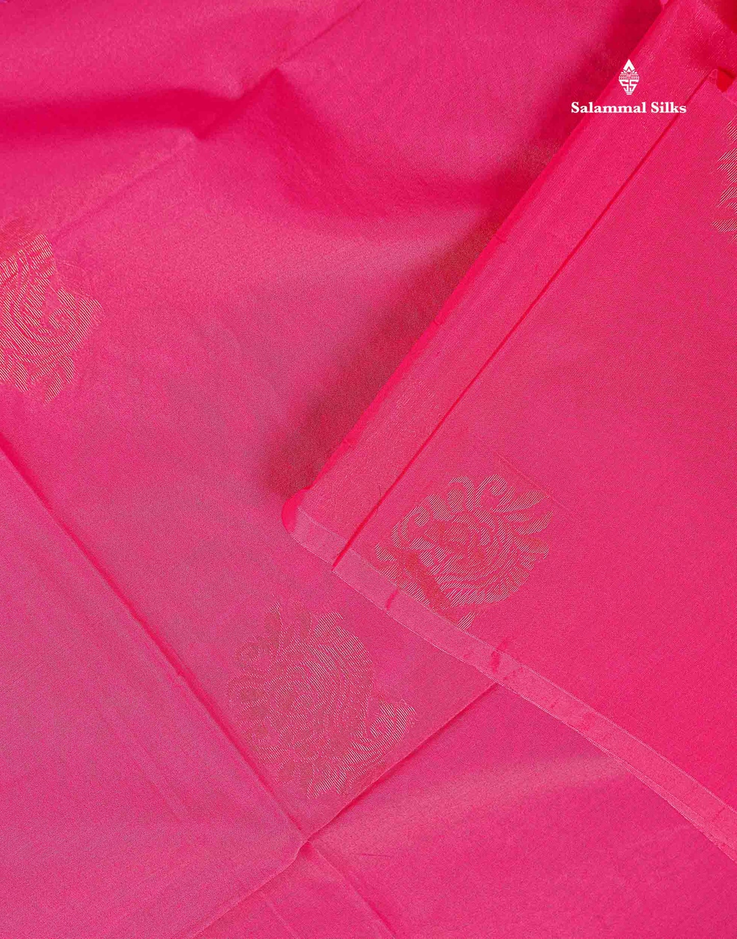 SICO Cotton Saree - Pink Colour Body Zari Butta With Contrast Sapphire Green Blouse