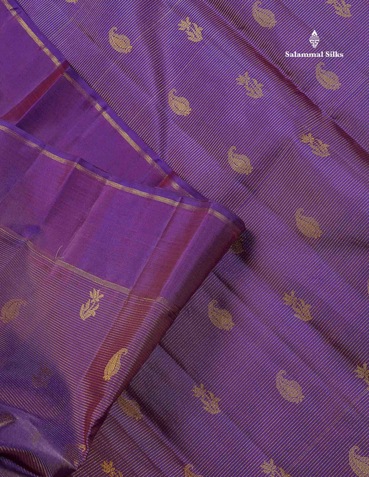 Pure Kanjivaram Silk Saree - Vadamalli Colour Body Vaira Oosi Lines With Butta & Plain Border