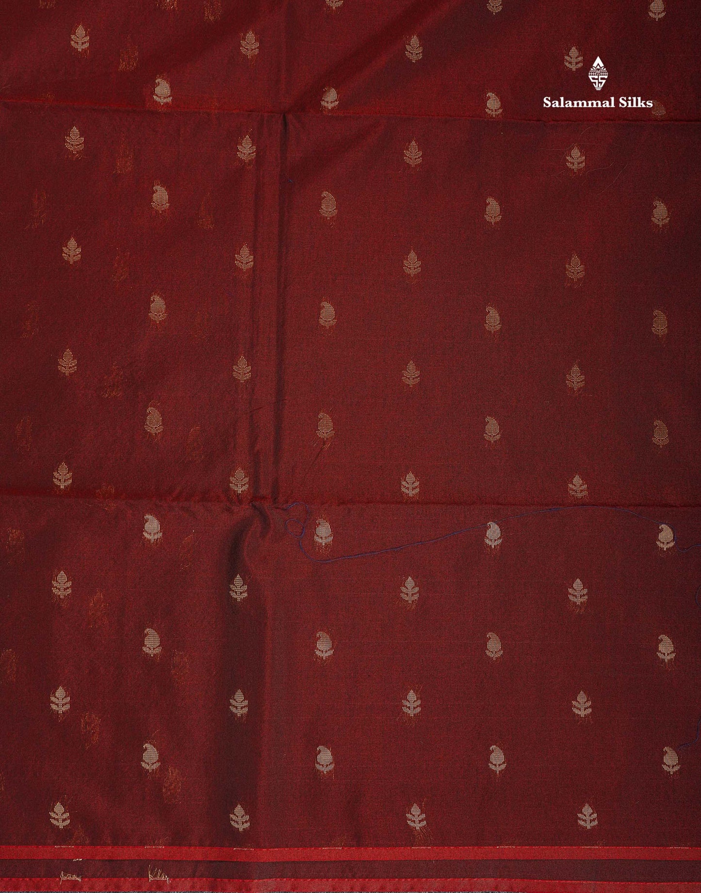 SICO Cotton Saree - Dark Maroon Colour Body Small Zari Butta With Contrast Manthulir Yellow Blouse