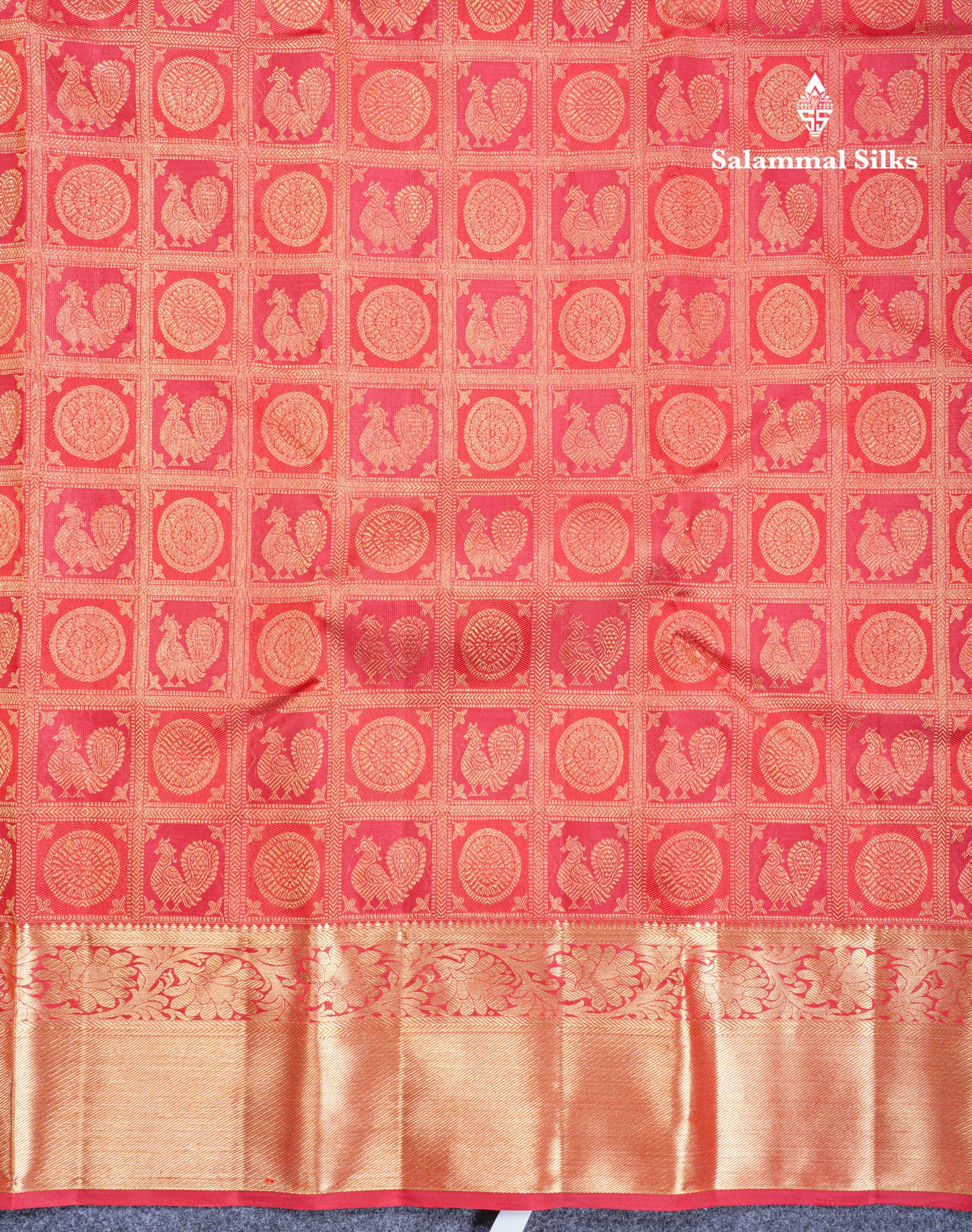 Reddish Maroon Zari checks With Traditional Buttas Bridal Pure Kanjivaram Silk Saree