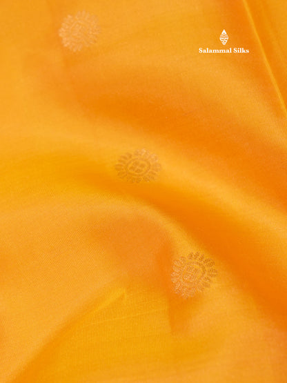 Mango Yellow Colour Pure Kanjivaram Silk Saree With Double Border