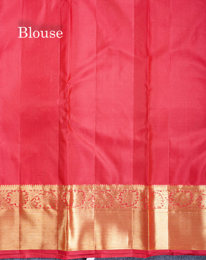Reddish Maroon Zari checks With Traditional Buttas Bridal Pure Kanjivaram Silk Saree