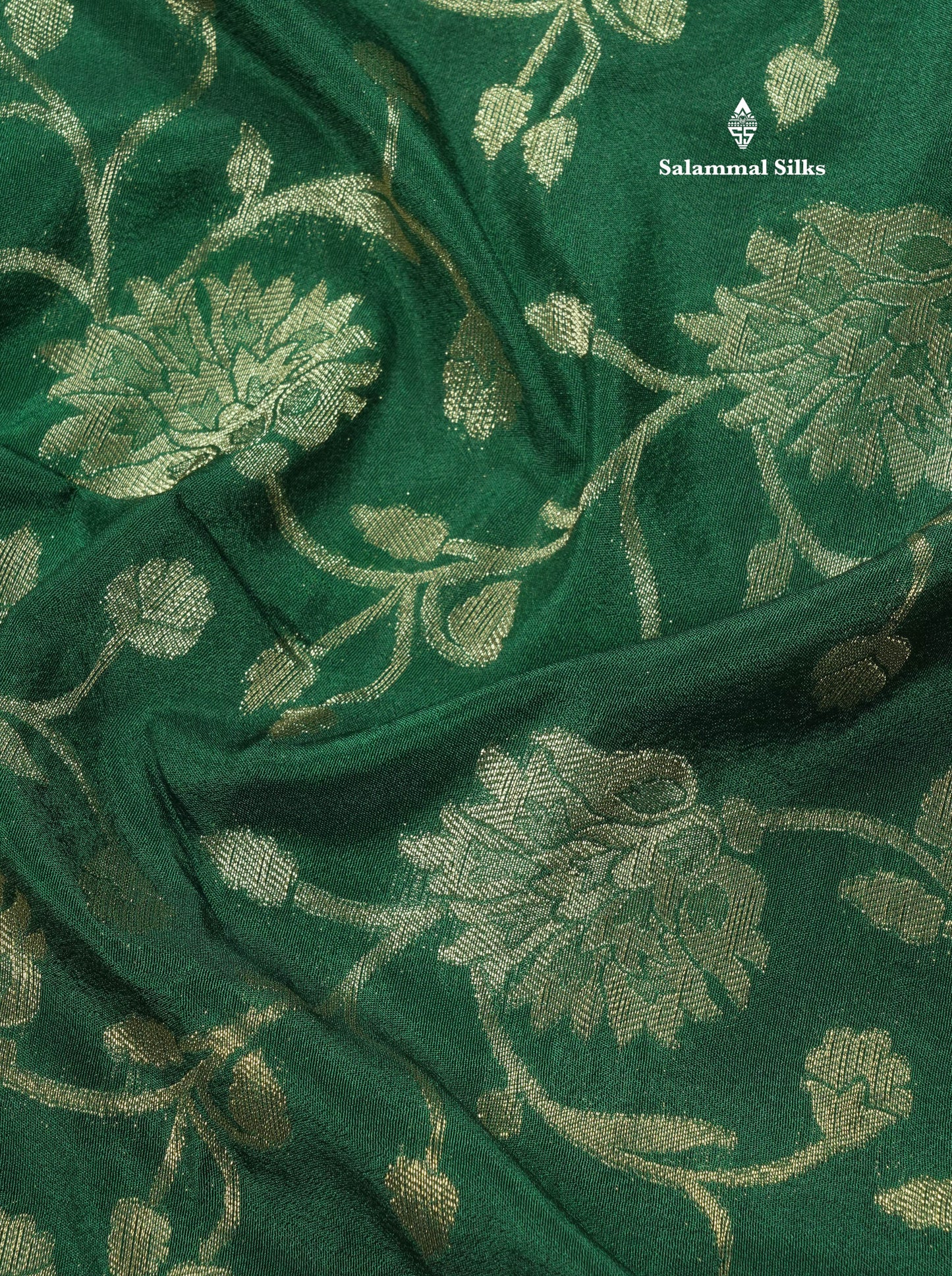 Bottle Green Semi Georgette Saree With Fancy Self Border