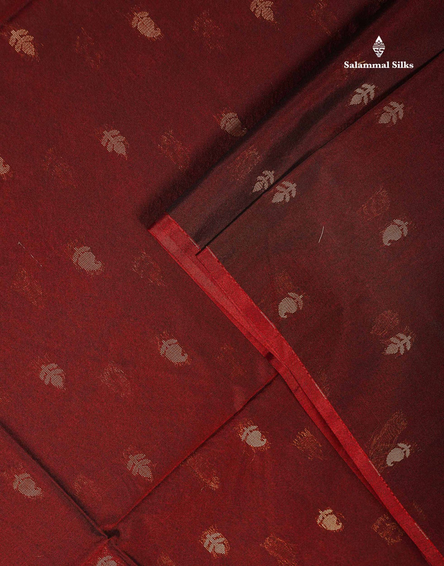 SICO Cotton Saree - Dark Maroon Colour Body Small Zari Butta With Contrast Manthulir Yellow Blouse