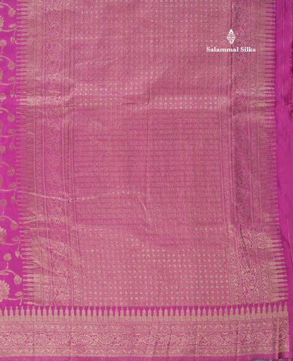Bottle Green Semi Georgette Saree With Fancy Self Border